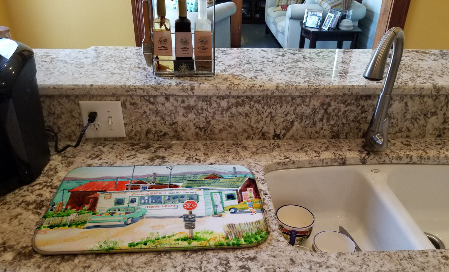 Tacoma Beer and Boiled Shrimp Market Dish Drying Mat