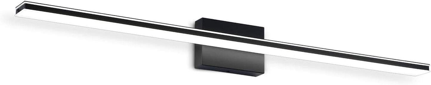 Chrome Bathroom Light Fixtures 24 Inch Bath Wall Lighting IP44 14W Vanity Lamp Bar Modern LED Lights for Vanity Rectangle Bathroom Lamps over Mirror Acrylic Restroom Sink Light