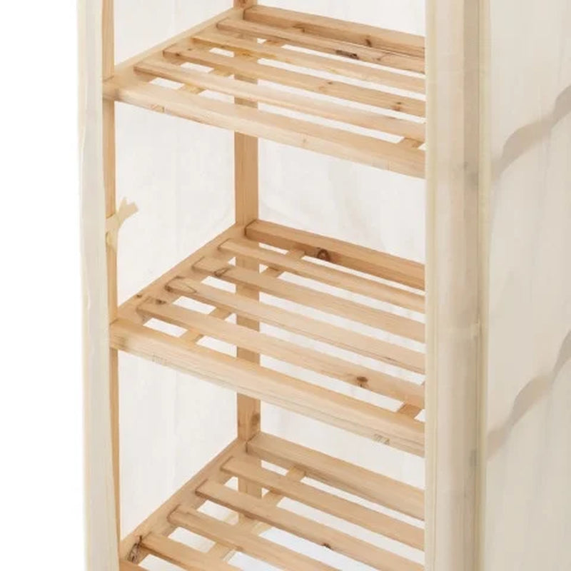 5-Tier Wood Storage Organizer with Removable Cover