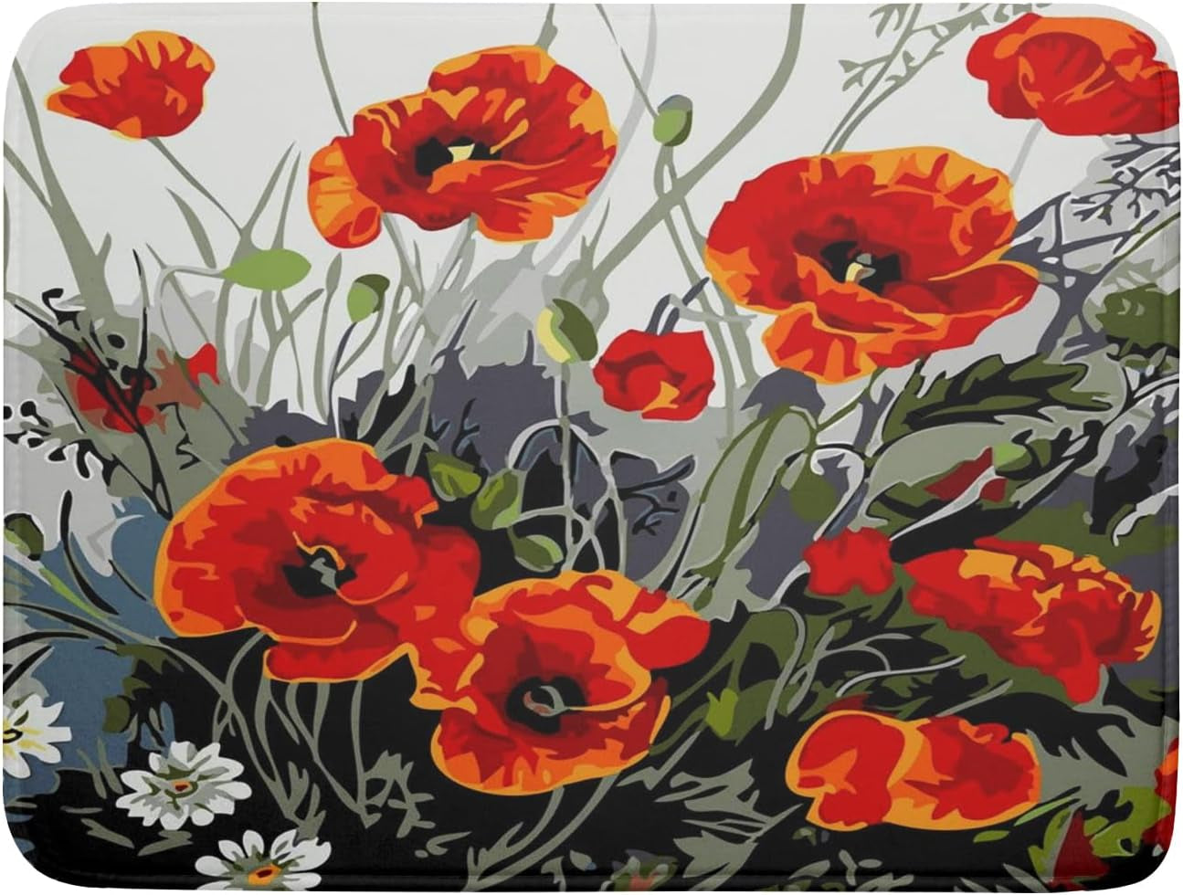 4Th of July Dish Drying Mat 18"X24" Patriotic Usa Stars America Firework Dish Drainer Mats Independece Day Absorbent Microfiber Dish Drying Pad for Kitchen Countertop Large Decor