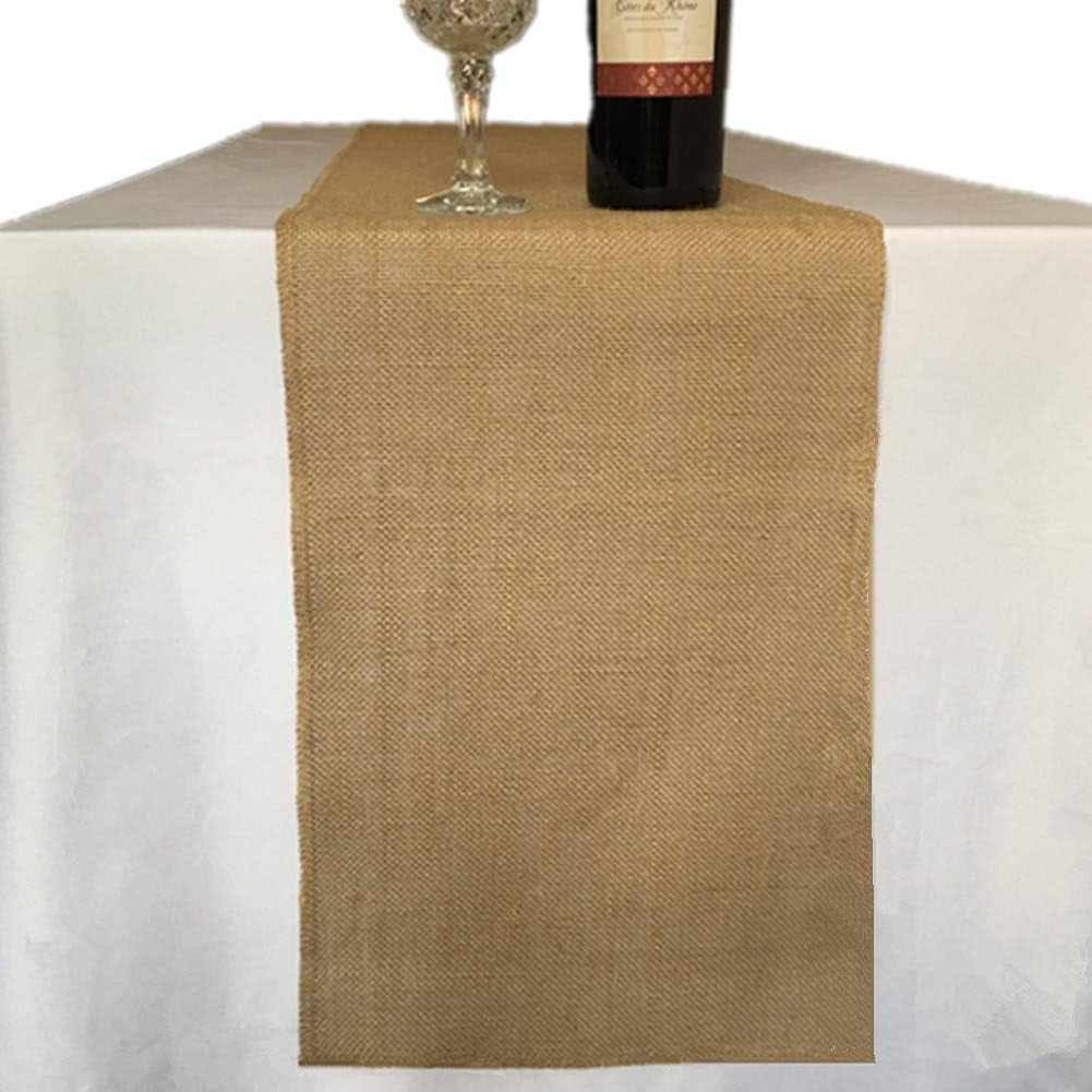 (TM) 12 X 108'' Natural Hessian Table Runners Rustic Burlap Wedding Jute Party Decor Bunting