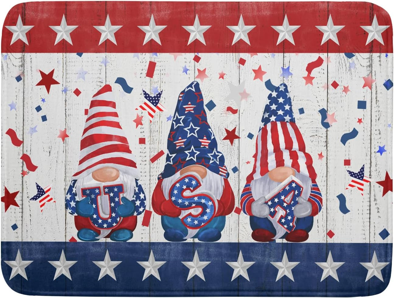 4Th of July Dish Drying Mat 18"X24" Patriotic Usa Stars America Firework Dish Drainer Mats Independece Day Absorbent Microfiber Dish Drying Pad for Kitchen Countertop Large Decor
