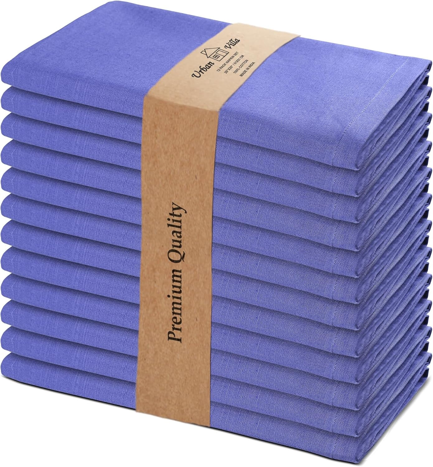 Cloth Napkins Set of 12 20X20 Inches 100% Cotton Napkins Cloth Washable Durable Reusable Absorbent Table Dinner Napkins Cloth for Christmas Hotel Lunch Restaurant Weddings Parties - Black