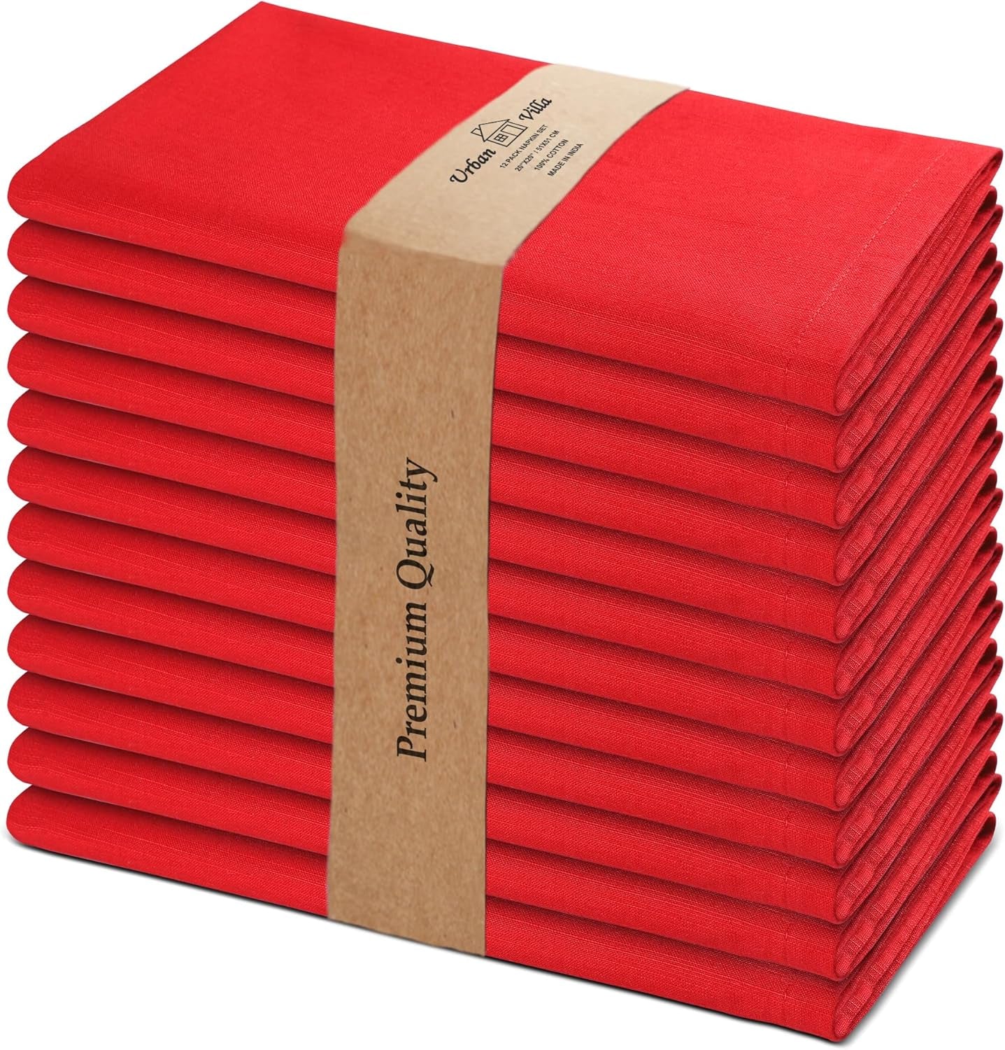 Cloth Napkins Set of 12 20X20 Inches 100% Cotton Napkins Cloth Washable Durable Reusable Absorbent Table Dinner Napkins Cloth for Christmas Hotel Lunch Restaurant Weddings Parties - Black