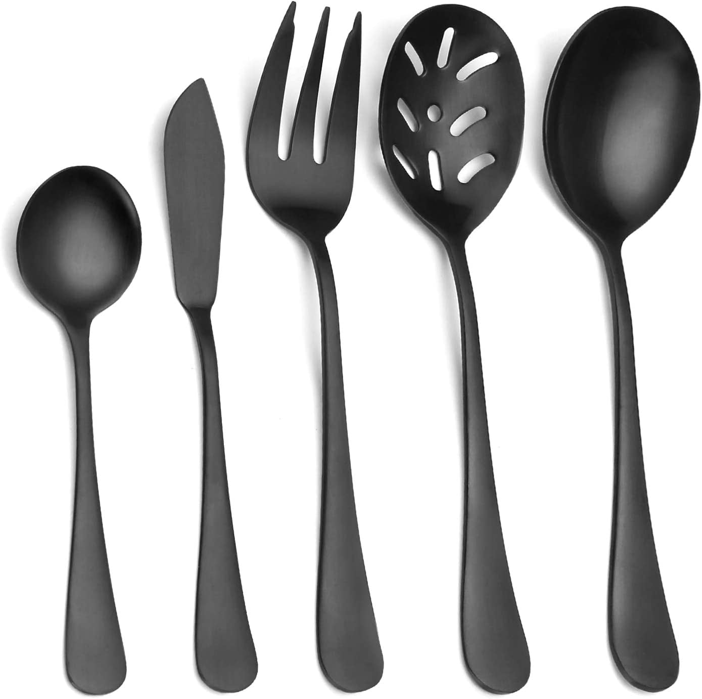 Matte Black Silverware Set, Satin Finish 20-Piece Stainless Steel Flatware Set,Kitchen Utensil Set Service for 4,Tableware Cutlery Set for Home and Restaurant, Dishwasher Safe