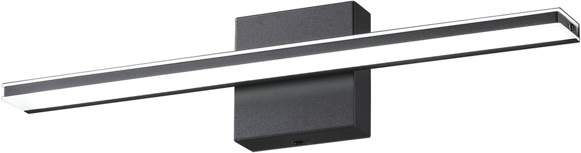 Chrome Bathroom Light Fixtures 24 Inch Bath Wall Lighting IP44 14W Vanity Lamp Bar Modern LED Lights for Vanity Rectangle Bathroom Lamps over Mirror Acrylic Restroom Sink Light