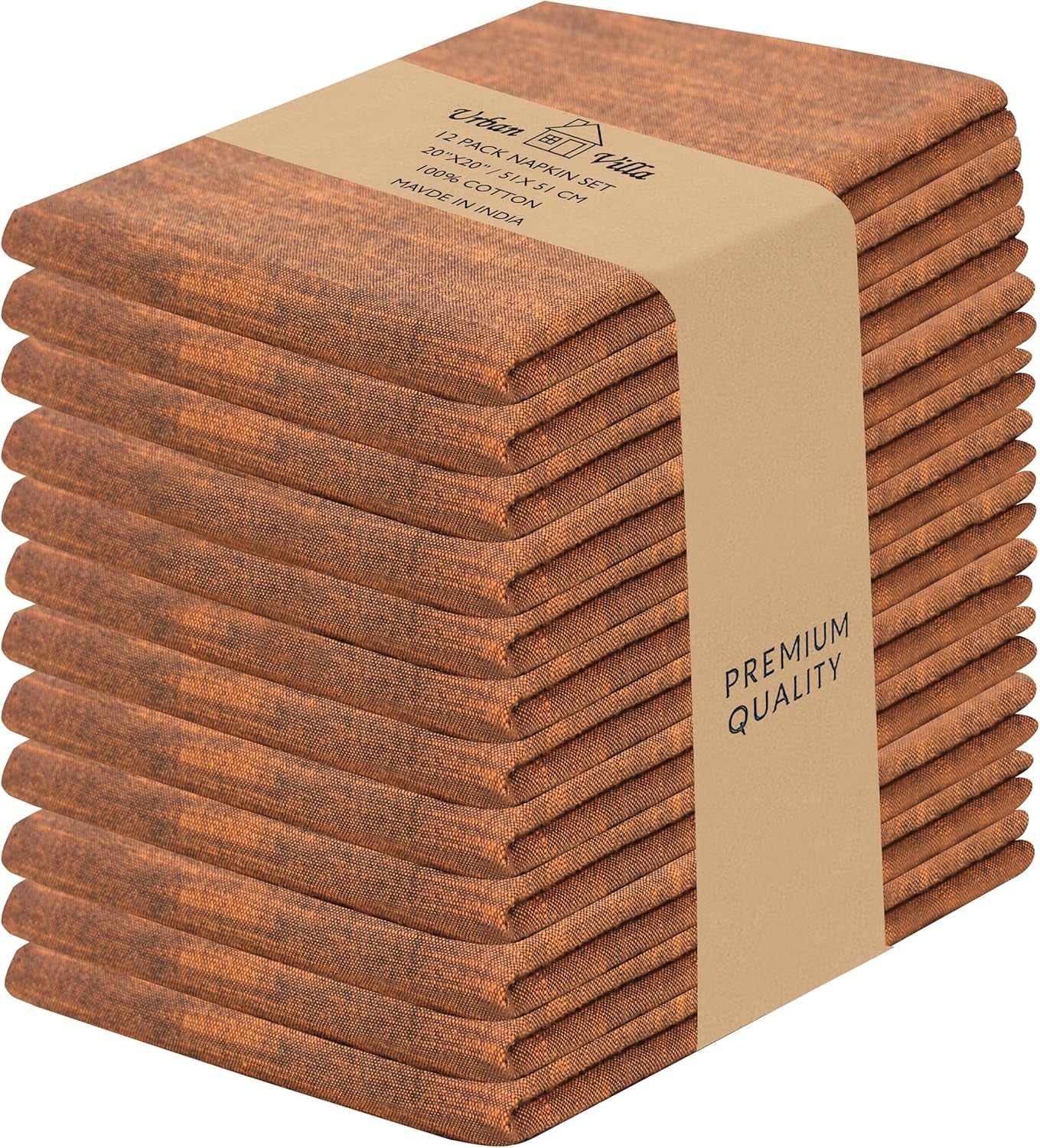 Cloth Napkins Set of 12 20X20 Inches 100% Cotton Napkins Cloth Washable Durable Reusable Absorbent Table Dinner Napkins Cloth for Christmas Hotel Lunch Restaurant Weddings Parties - Black