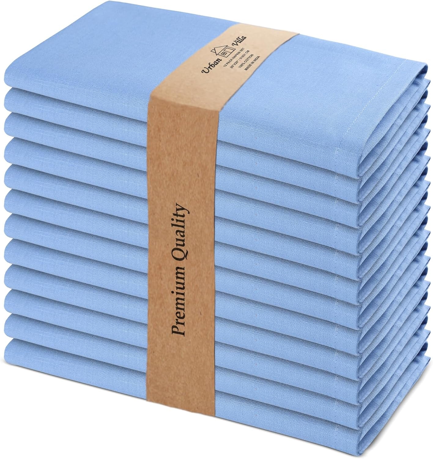 Cloth Napkins Set of 12 20X20 Inches 100% Cotton Napkins Cloth Washable Durable Reusable Absorbent Table Dinner Napkins Cloth for Christmas Hotel Lunch Restaurant Weddings Parties - Black