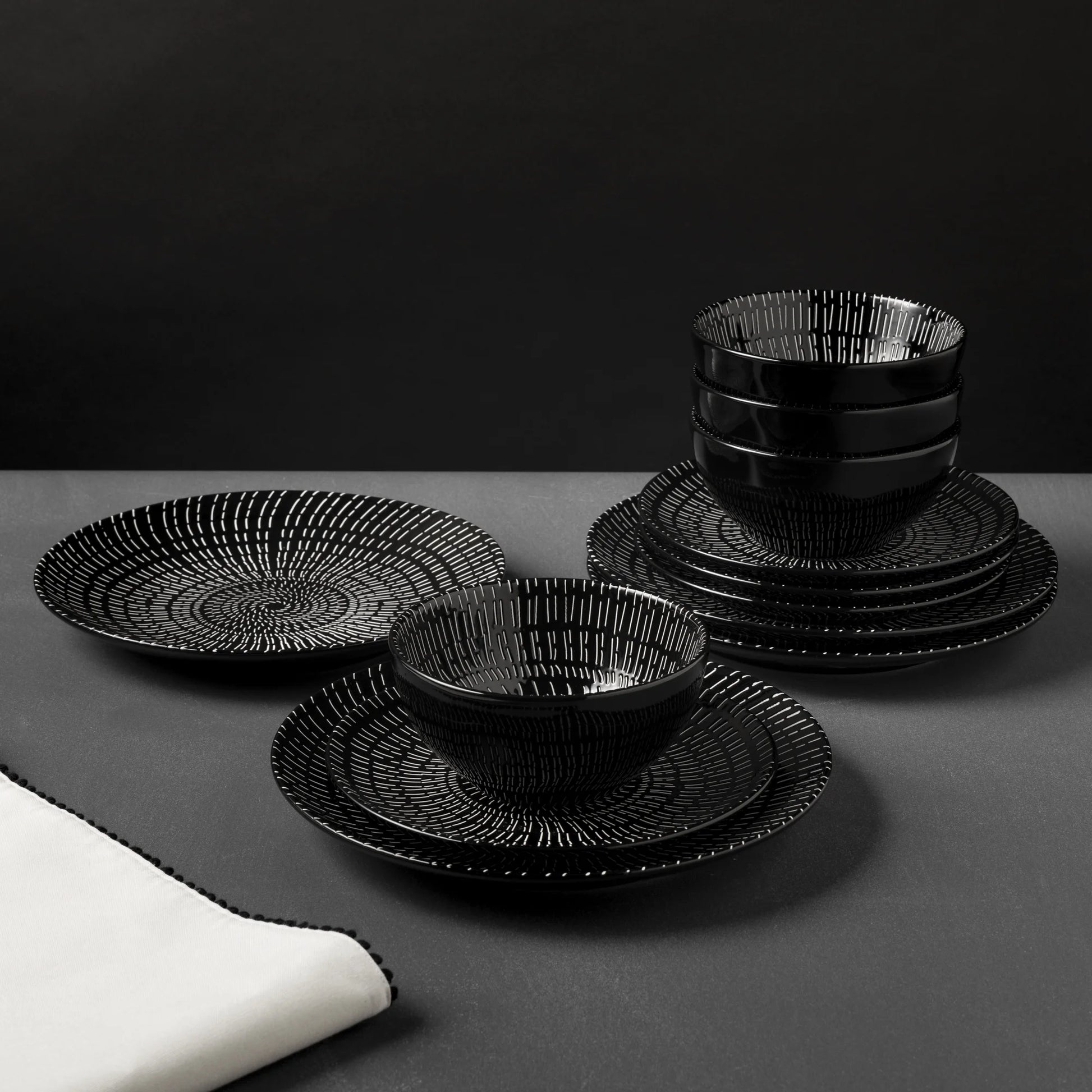 Maddox 12-Piece Stoneware Dinnerware Set