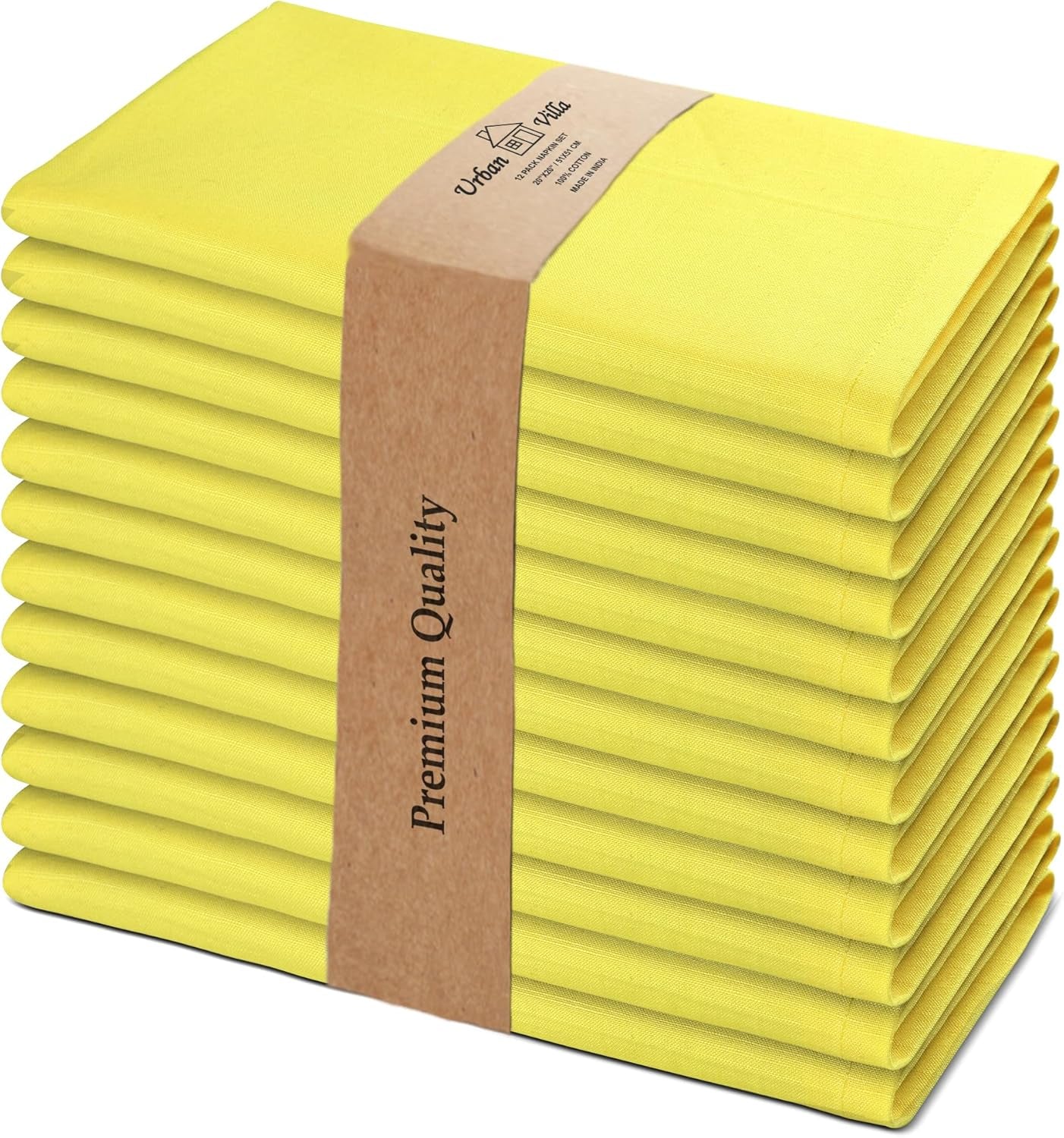 Cloth Napkins Set of 12 20X20 Inches 100% Cotton Napkins Cloth Washable Durable Reusable Absorbent Table Dinner Napkins Cloth for Christmas Hotel Lunch Restaurant Weddings Parties - Black