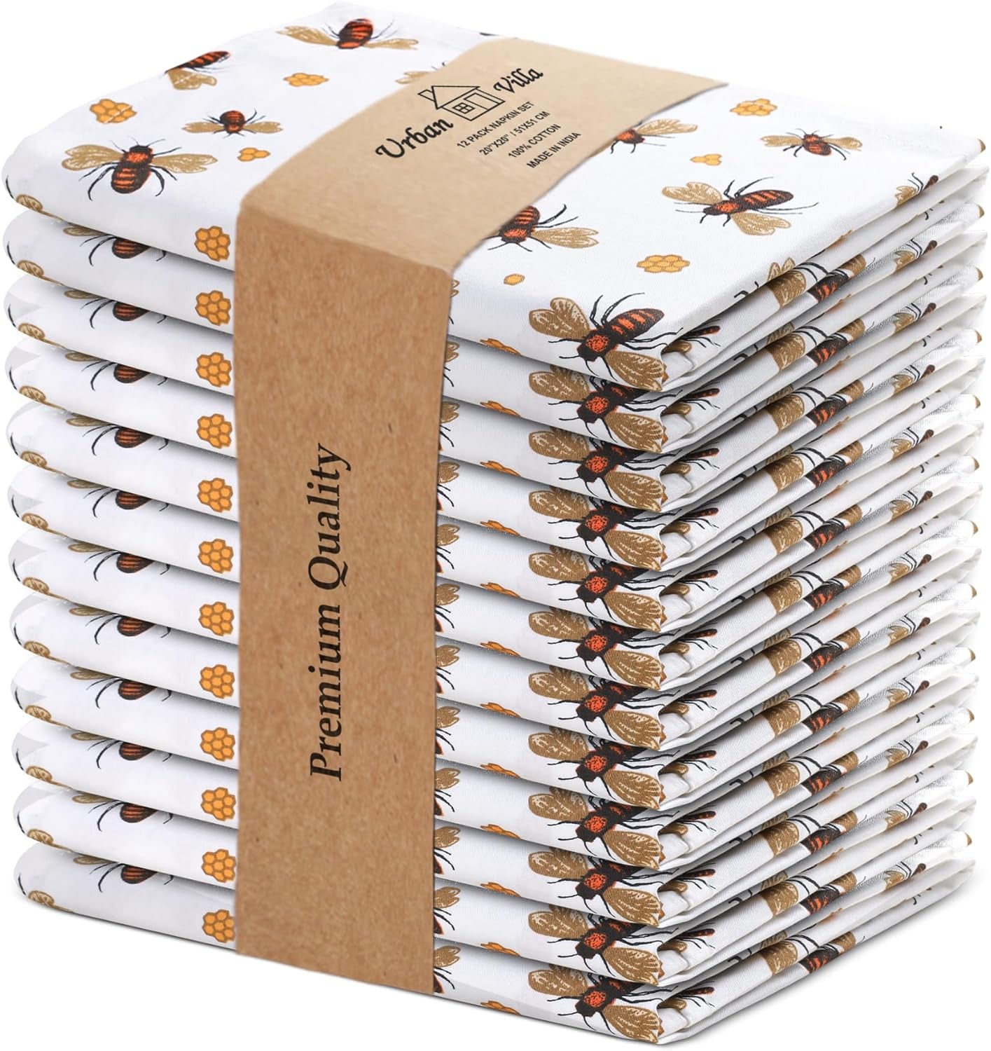 Cloth Napkins Set of 12 20X20 Inches 100% Cotton Napkins Cloth Washable Durable Reusable Absorbent Table Dinner Napkins Cloth for Christmas Hotel Lunch Restaurant Weddings Parties - Black