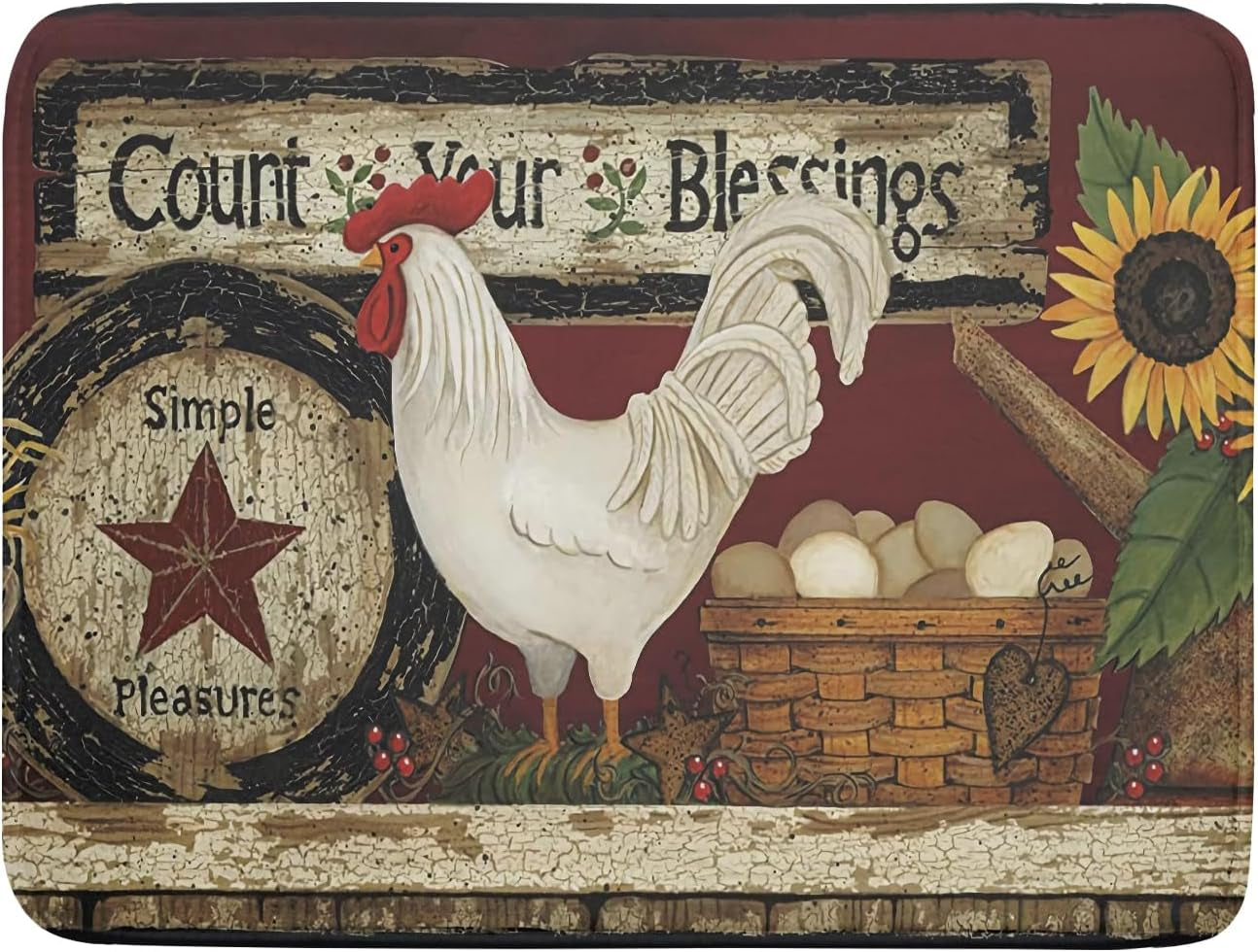 4Th of July Dish Drying Mat 18"X24" Patriotic Usa Stars America Firework Dish Drainer Mats Independece Day Absorbent Microfiber Dish Drying Pad for Kitchen Countertop Large Decor