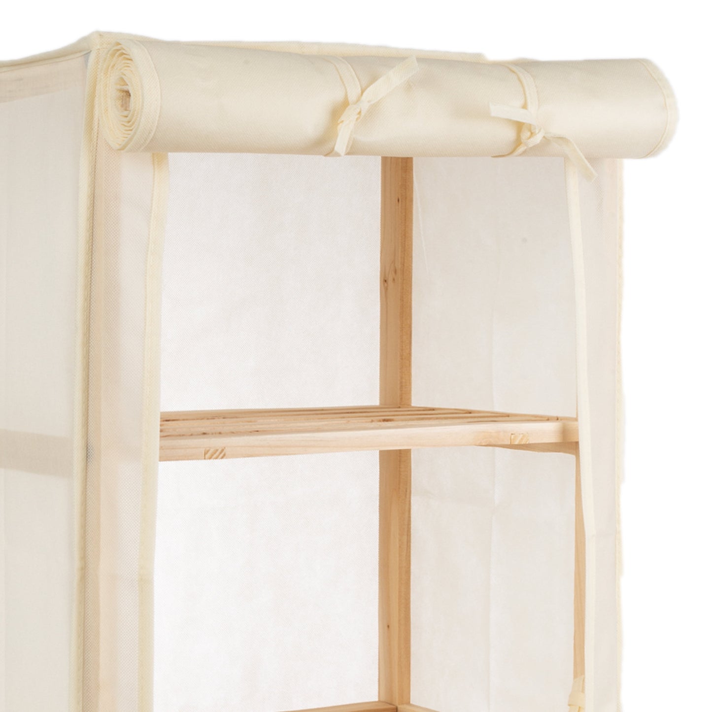 5-Tier Wood Storage Organizer with Removable Cover