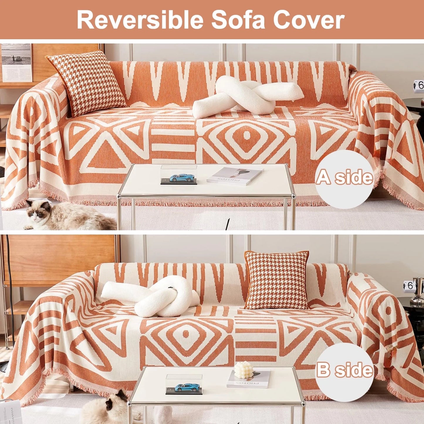 Boho Couch Cover Armchair Couch Cover, Sectional Sofa Cover Chenille Chair Couch Cover Throw Couch Cover Furniture Sofa Protector 71"X 90"