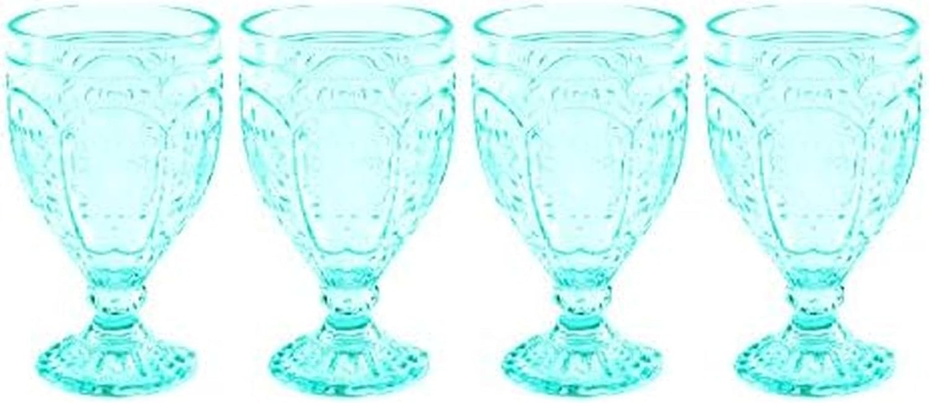 Fitz and Floyd Trestle Glassware Ornate Goblets, 4 Count (Pack of 1), Indigo