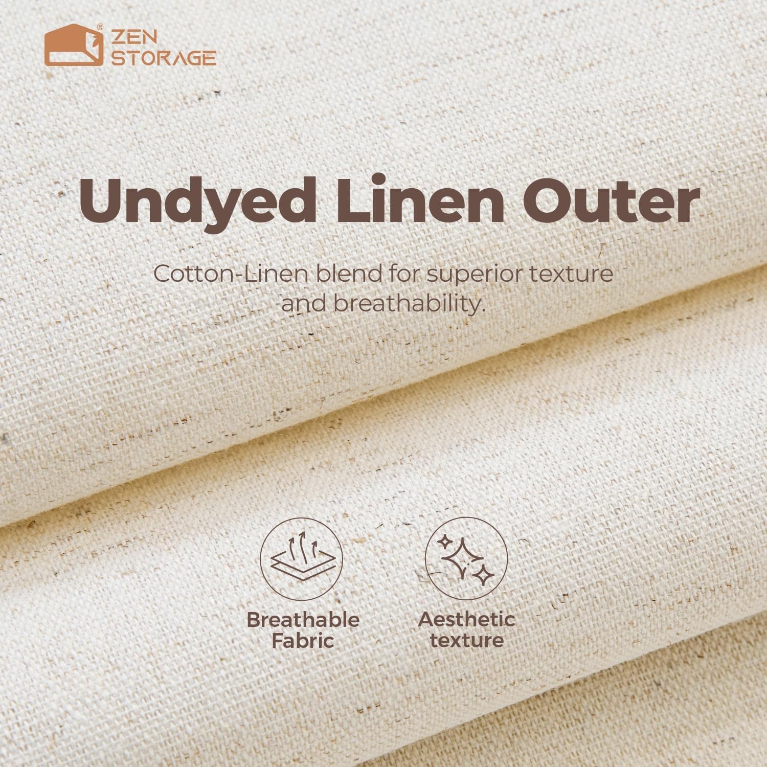 Cotton Linen Drawer Organizer for Baby Clothes, 12Pack Foldable Nursery Dresser Divider, Multi-Size Set Dresser Drawer Organizer for Nursery, Bedroom and Closet, Beige