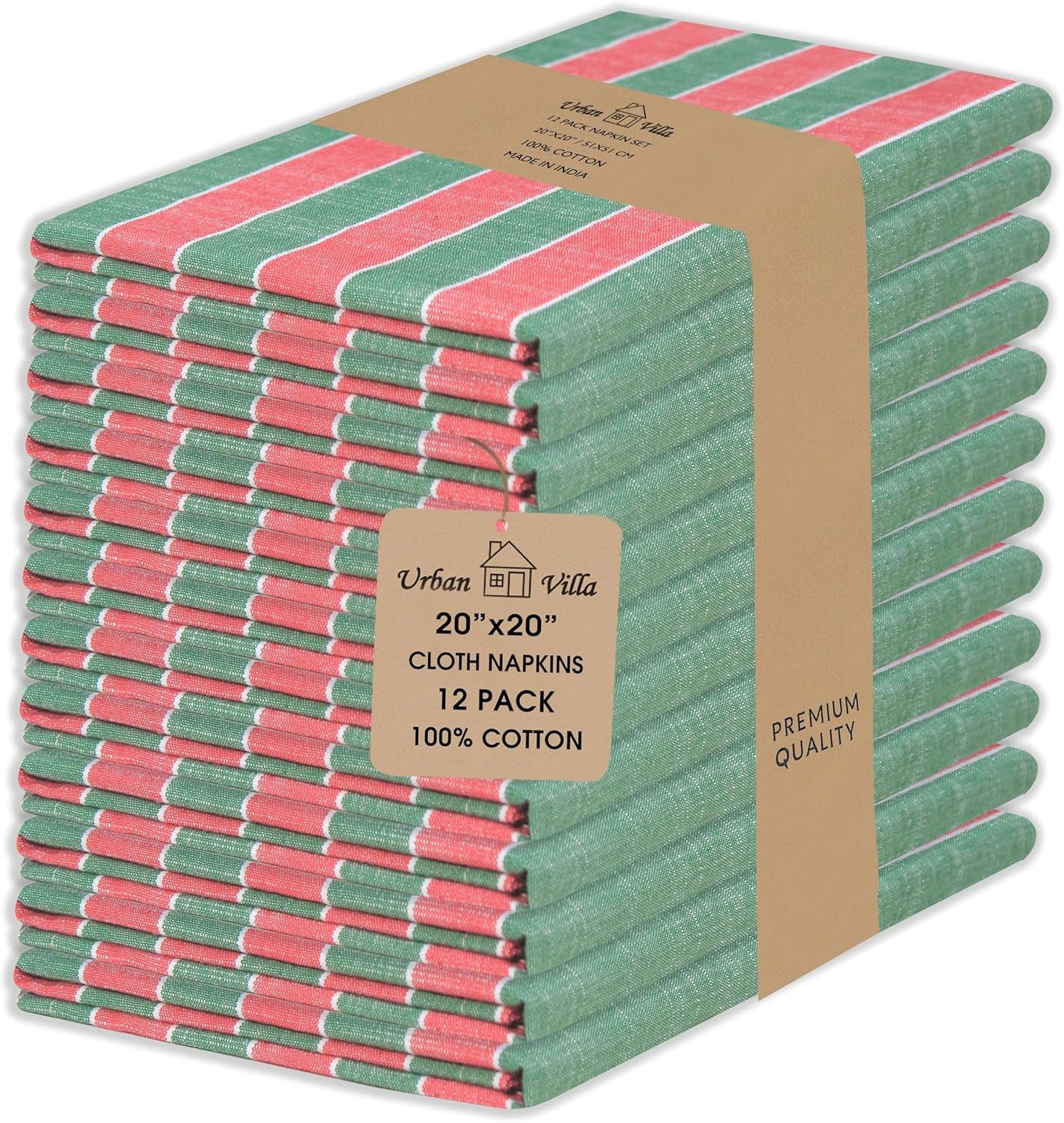 Cloth Napkins Set of 12 20X20 Inches 100% Cotton Napkins Cloth Washable Durable Reusable Absorbent Table Dinner Napkins Cloth for Christmas Hotel Lunch Restaurant Weddings Parties - Black