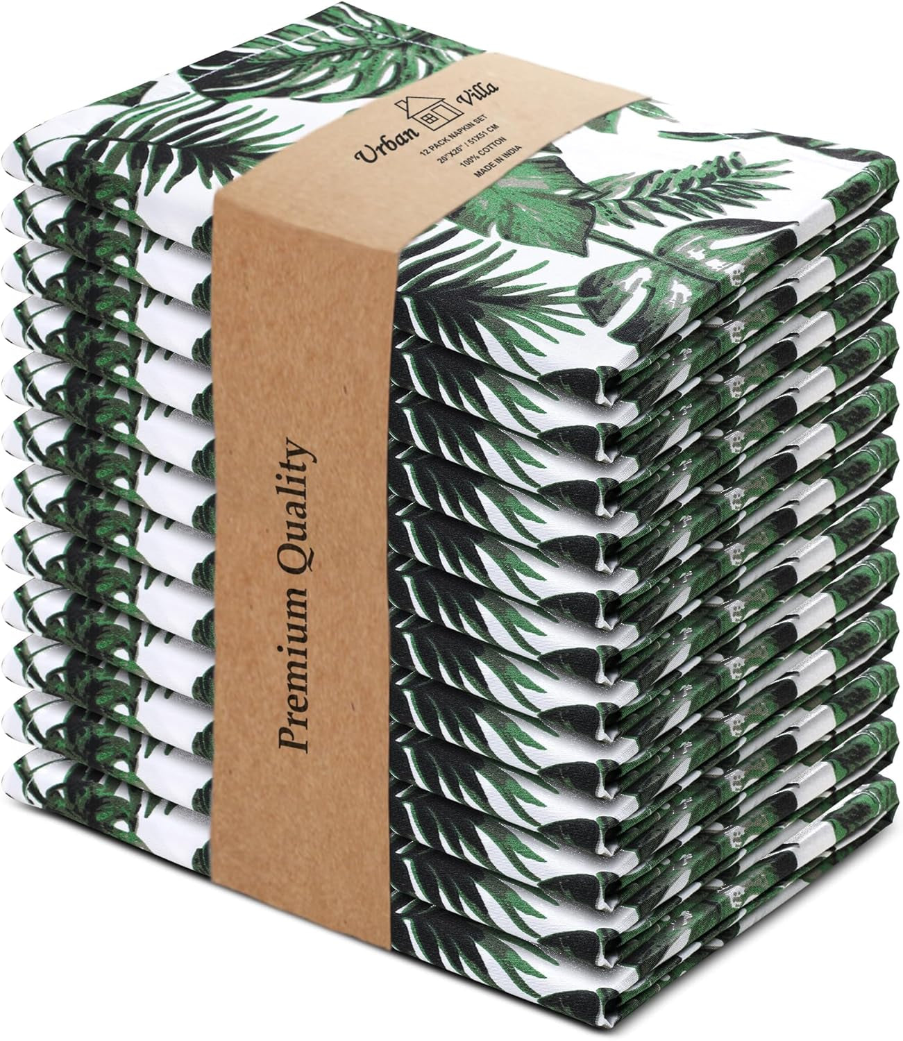 Cloth Napkins Set of 12 20X20 Inches 100% Cotton Napkins Cloth Washable Durable Reusable Absorbent Table Dinner Napkins Cloth for Christmas Hotel Lunch Restaurant Weddings Parties - Black