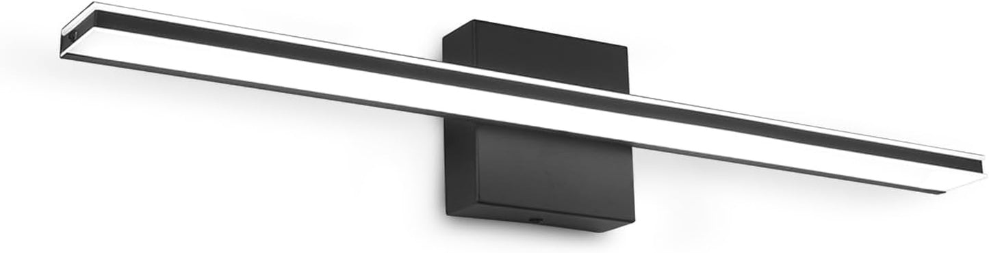 Chrome Bathroom Light Fixtures 24 Inch Bath Wall Lighting IP44 14W Vanity Lamp Bar Modern LED Lights for Vanity Rectangle Bathroom Lamps over Mirror Acrylic Restroom Sink Light