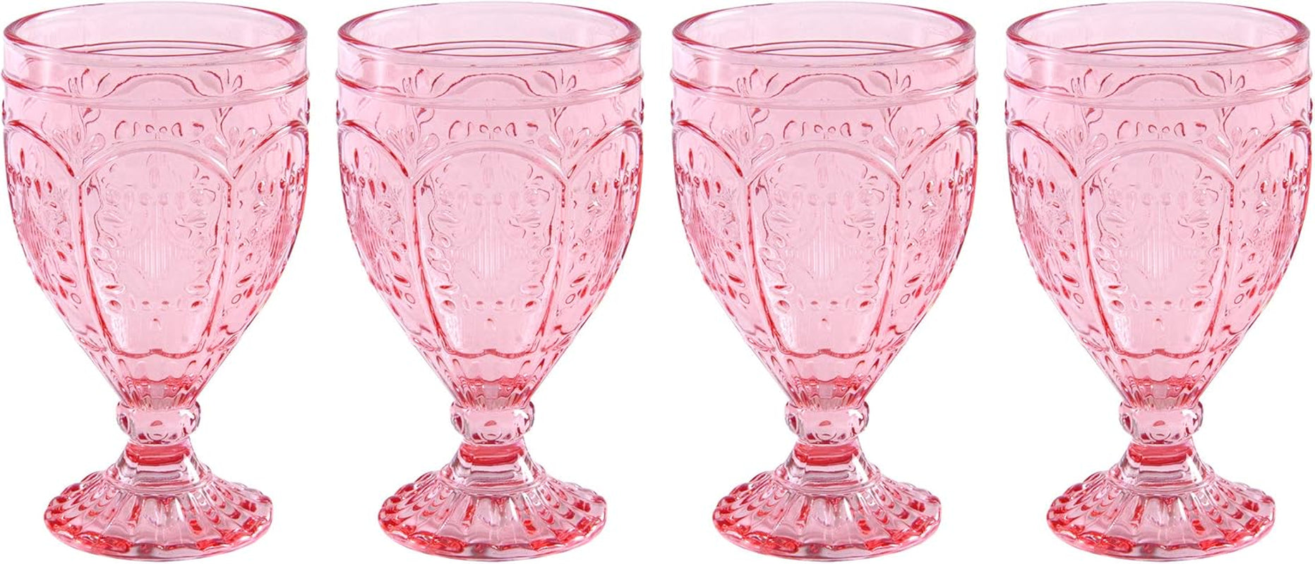 Fitz and Floyd Trestle Glassware Ornate Goblets, 4 Count (Pack of 1), Indigo