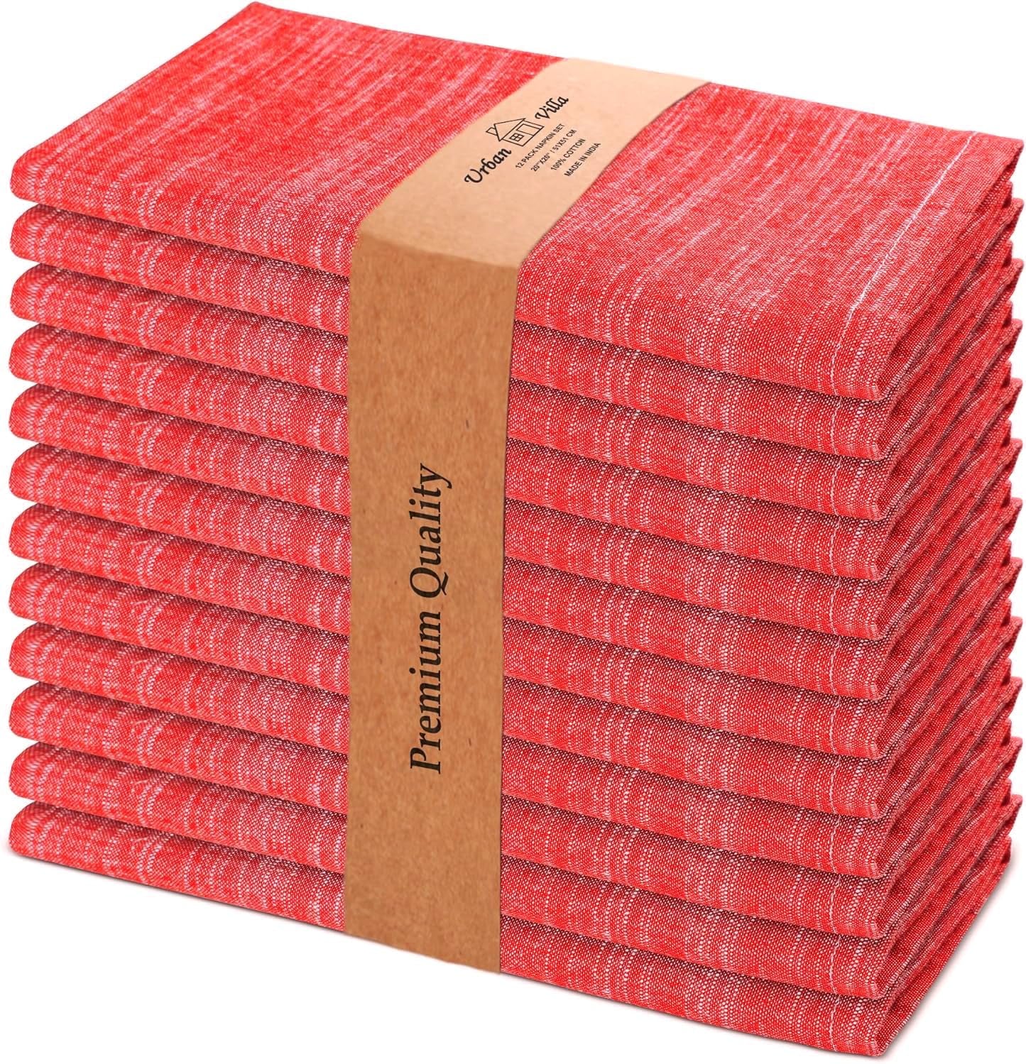 Cloth Napkins Set of 12 20X20 Inches 100% Cotton Napkins Cloth Washable Durable Reusable Absorbent Table Dinner Napkins Cloth for Christmas Hotel Lunch Restaurant Weddings Parties - Black