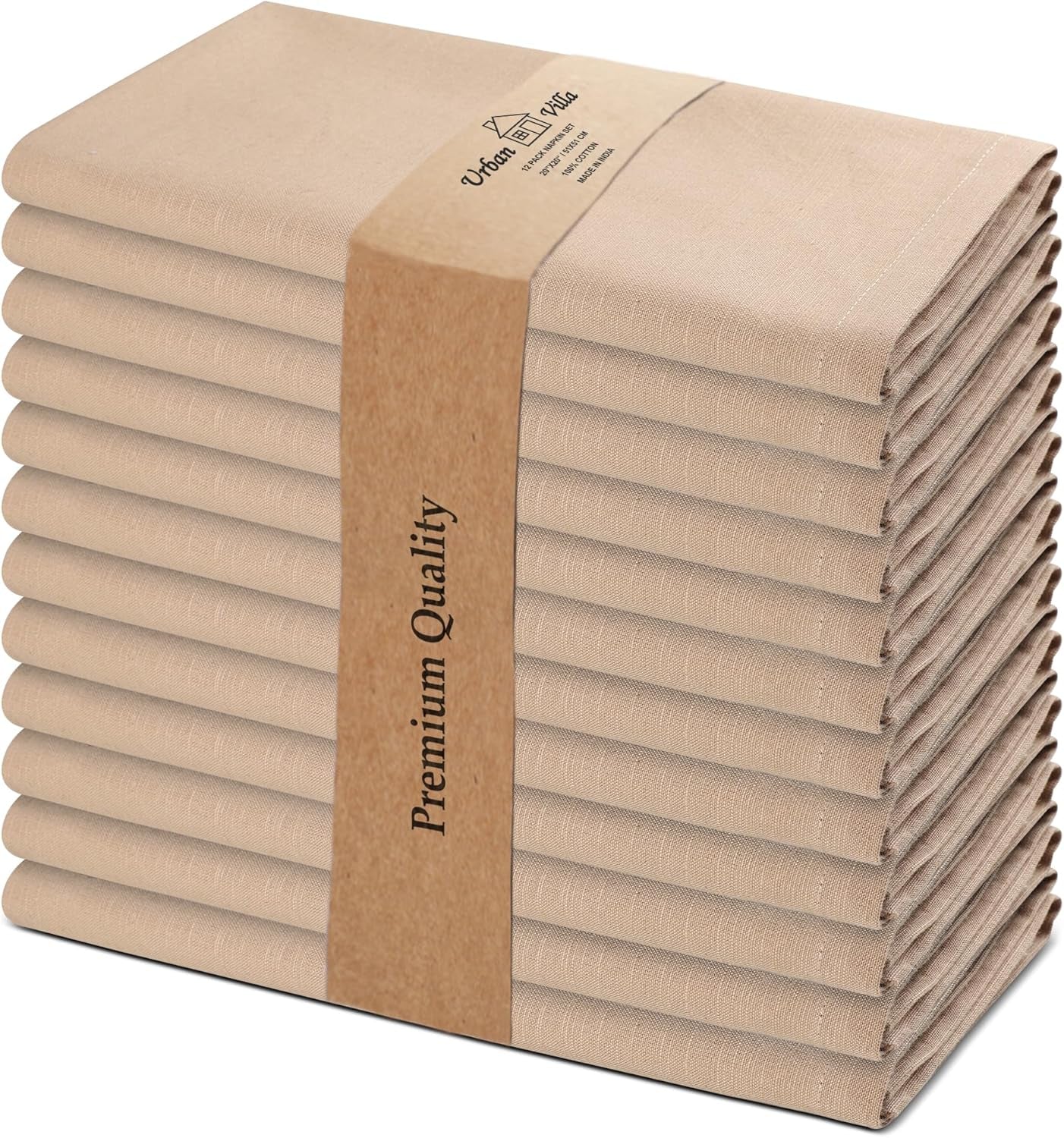 Cloth Napkins Set of 12 20X20 Inches 100% Cotton Napkins Cloth Washable Durable Reusable Absorbent Table Dinner Napkins Cloth for Christmas Hotel Lunch Restaurant Weddings Parties - Black