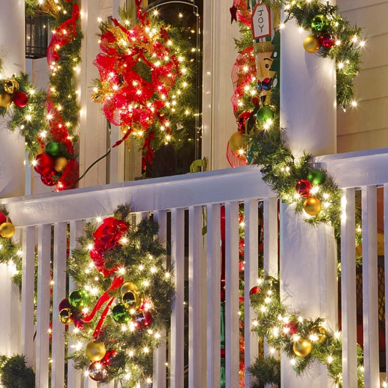 120LED 39.4Ft Christmas String Lights Battery Operated Timer 8 Modes Remote Control Waterproof Green Wire Xmas Tree Fairy Lights Decor Outdoor Indoor Home Party Garden (Warm White)