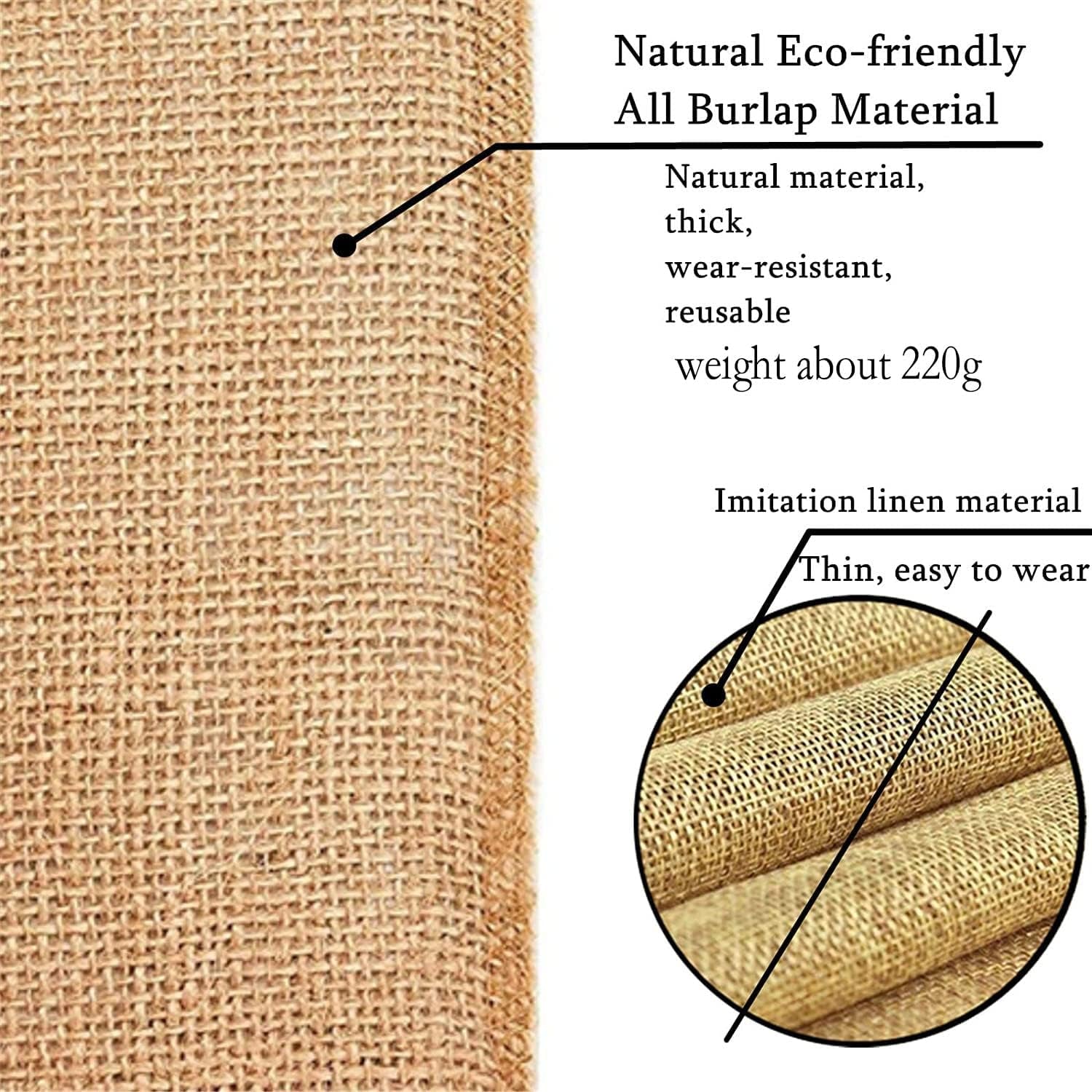 (TM) 12 X 108'' Natural Hessian Table Runners Rustic Burlap Wedding Jute Party Decor Bunting