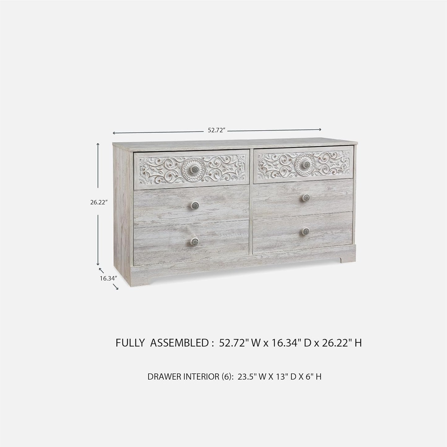 Paxberry Boho Dresser, Whitewash